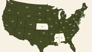MoldCo care availability map with Alabama, Kansas, and Mississippi marked as not yet available